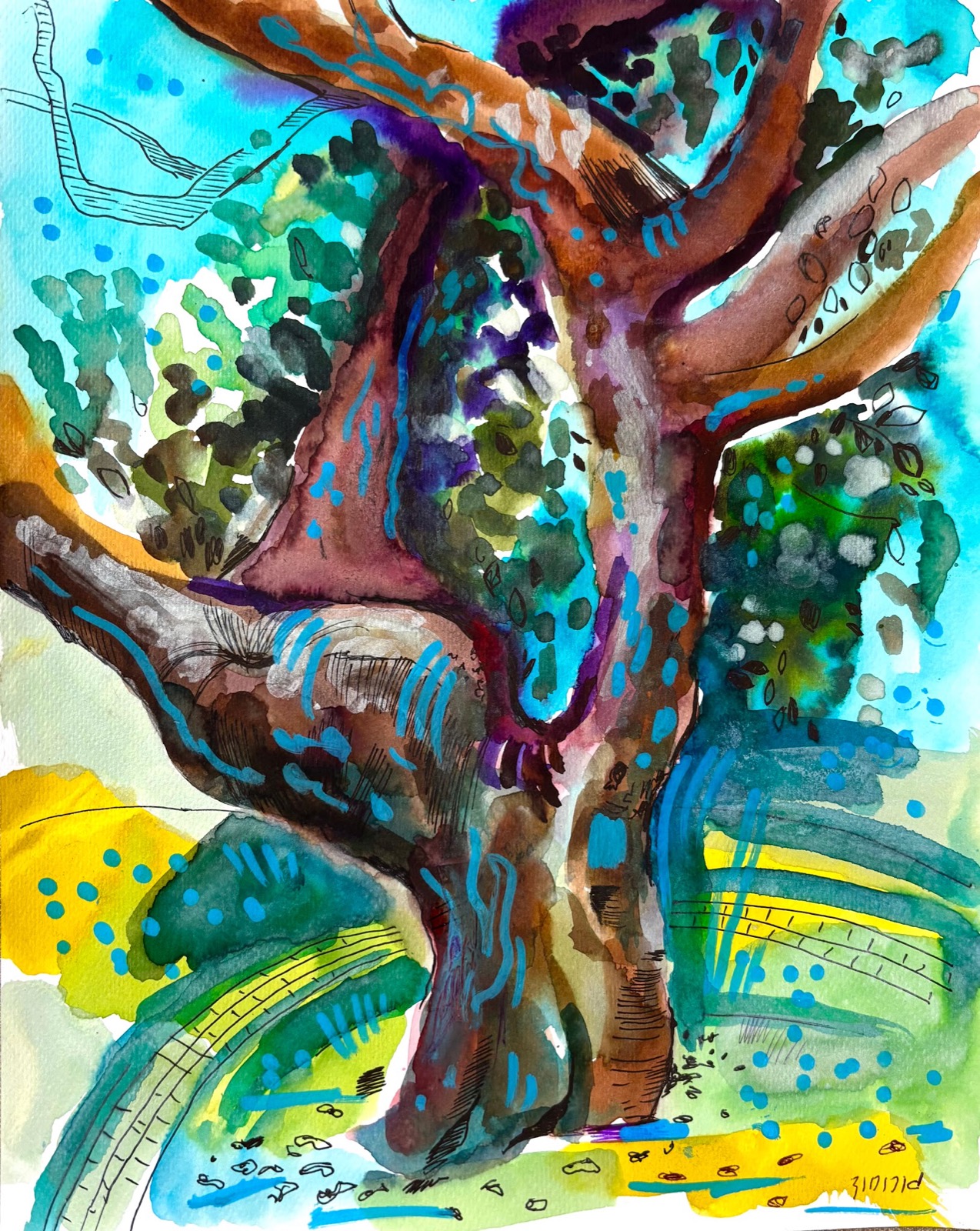The Tree - watercolour on paper